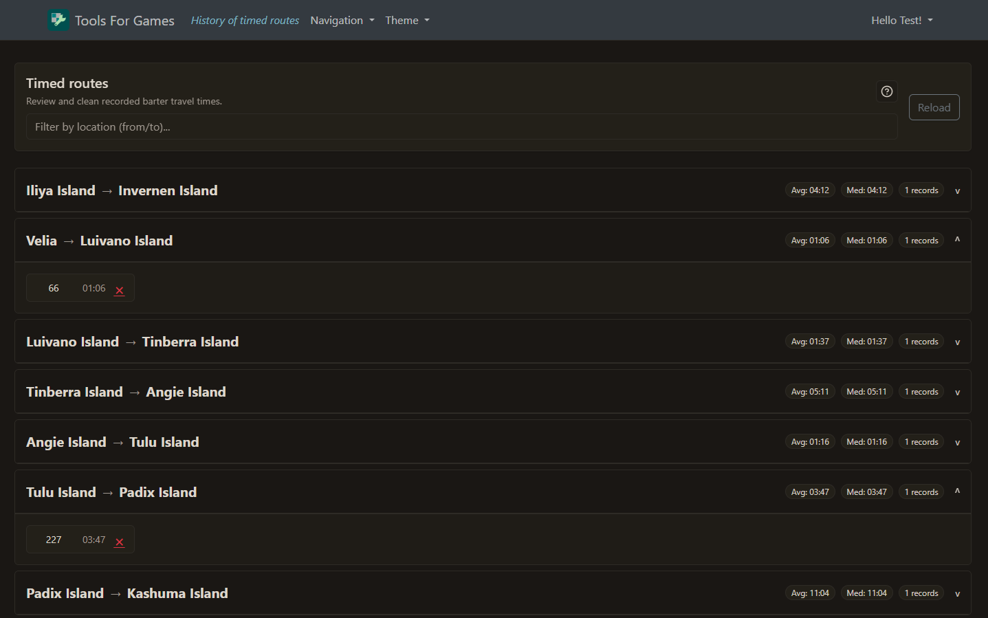 BDO barter timed routes list screenshot