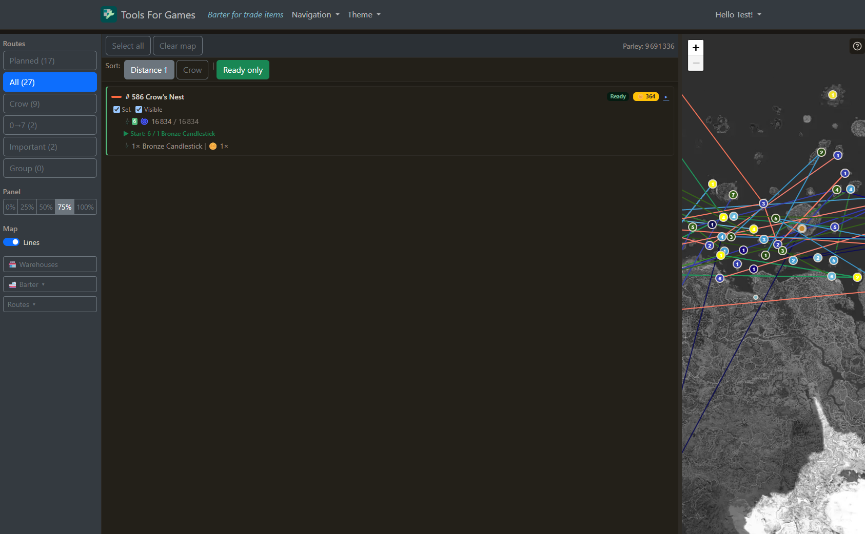 All routes possible to execute right away